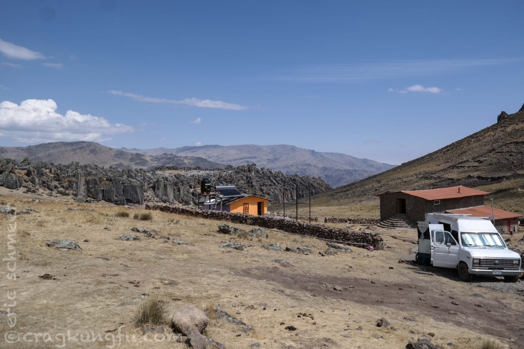 The refugio. Plenty of tent spots, solar shower, lodge with fireplace, kitchen, and dorm beds.