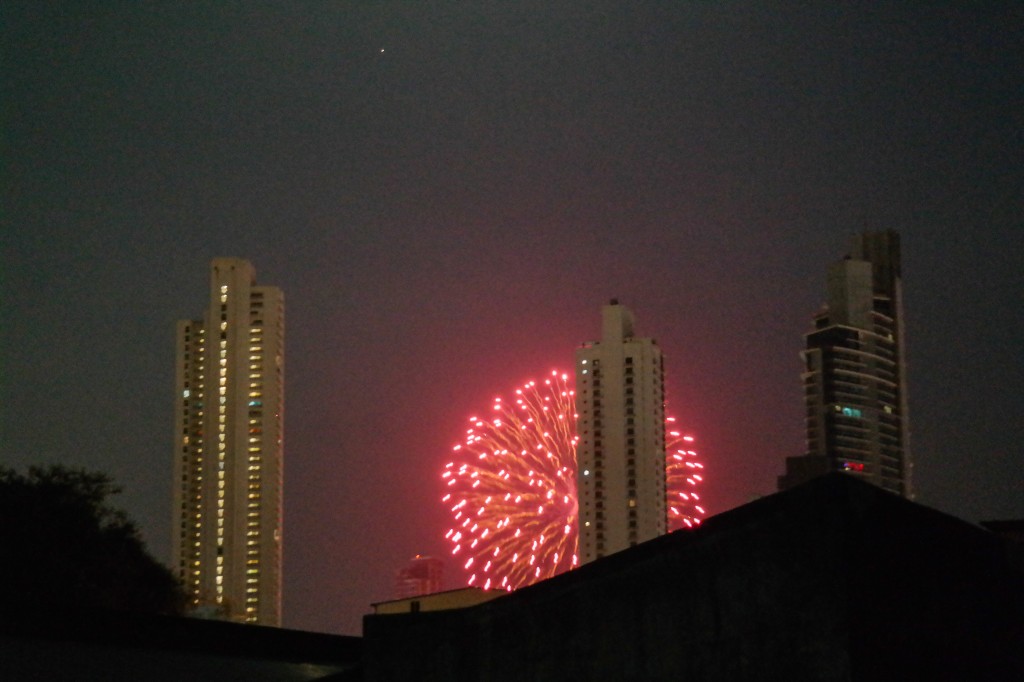 We were greeted with a surprise fireworks display over the skyline from our hostel balcony! Awesome!