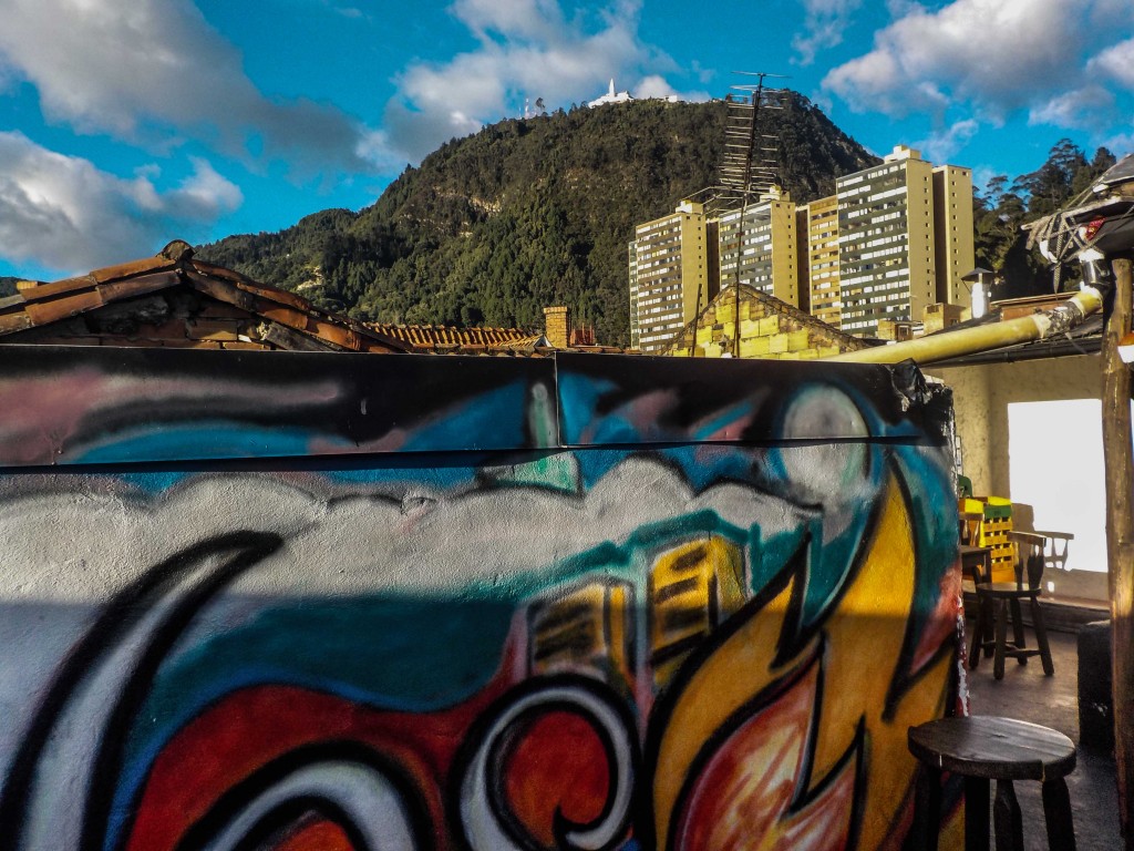El cerro de Monserrate looms behind the city