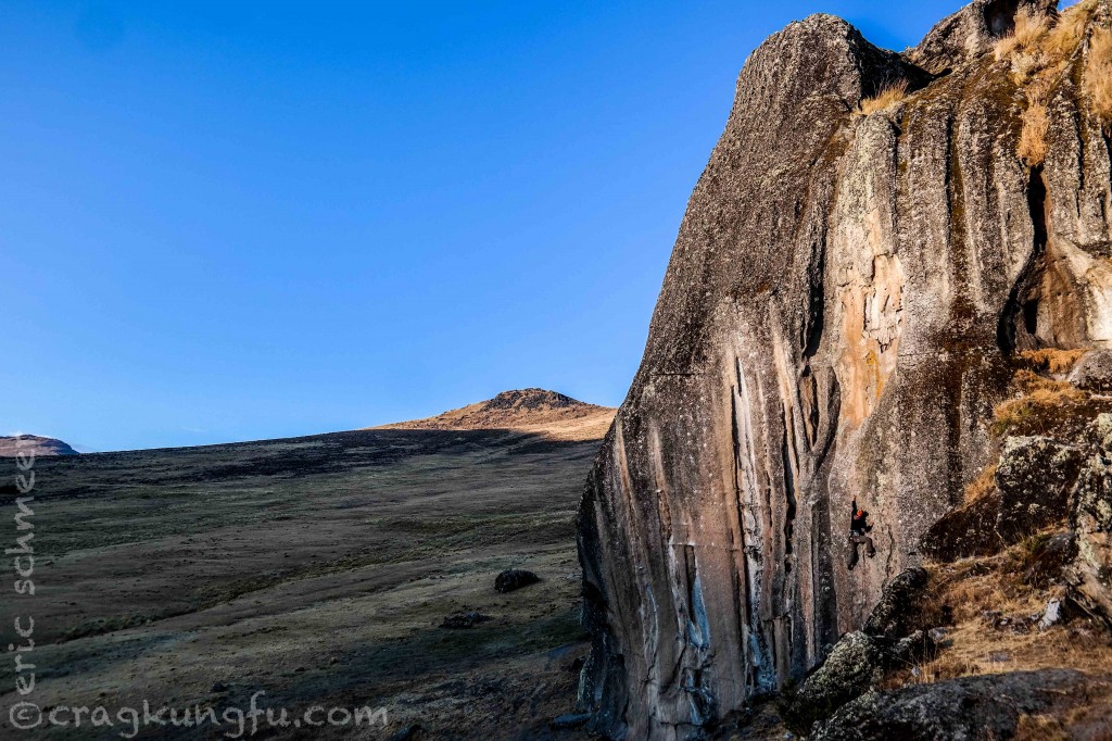 A climber chasing the sunset