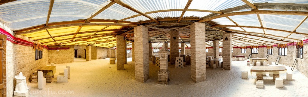 A "Salt Hotel" constructed entirely of salt blocks